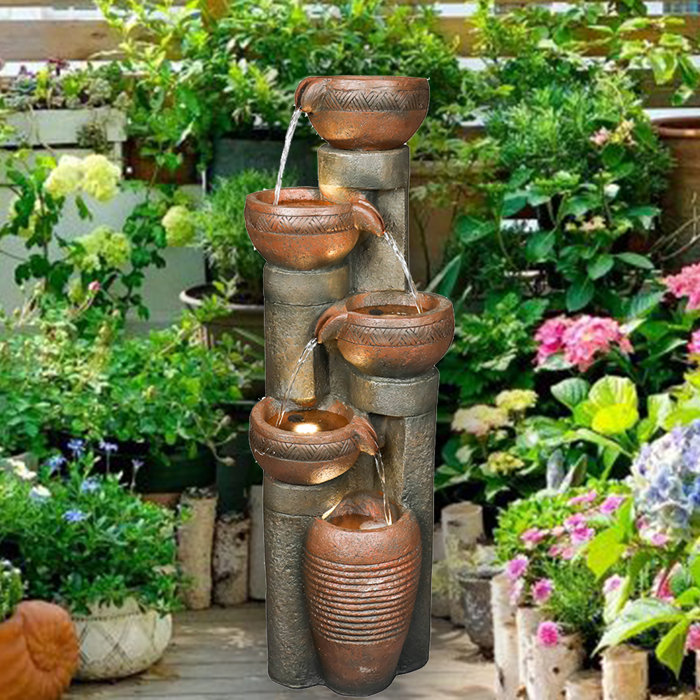 17 Stories Resin Home Decor Fountain with Light & Reviews Wayfair